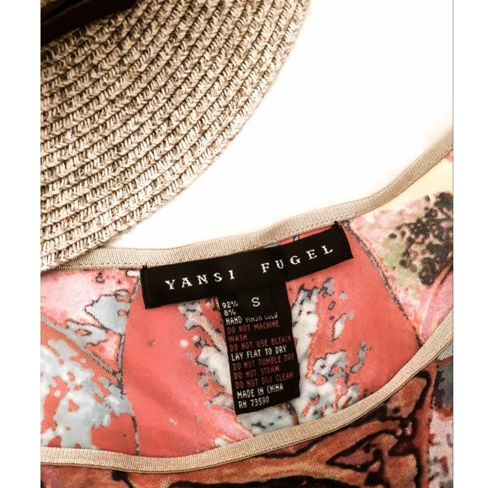 Yansi Fugel Abstract Leaf Print Tank Top